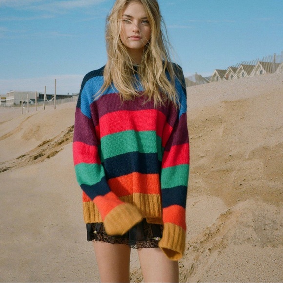 Urban Outfitters Sweater Bobby Rainbow Striped - Picture 9 of 9